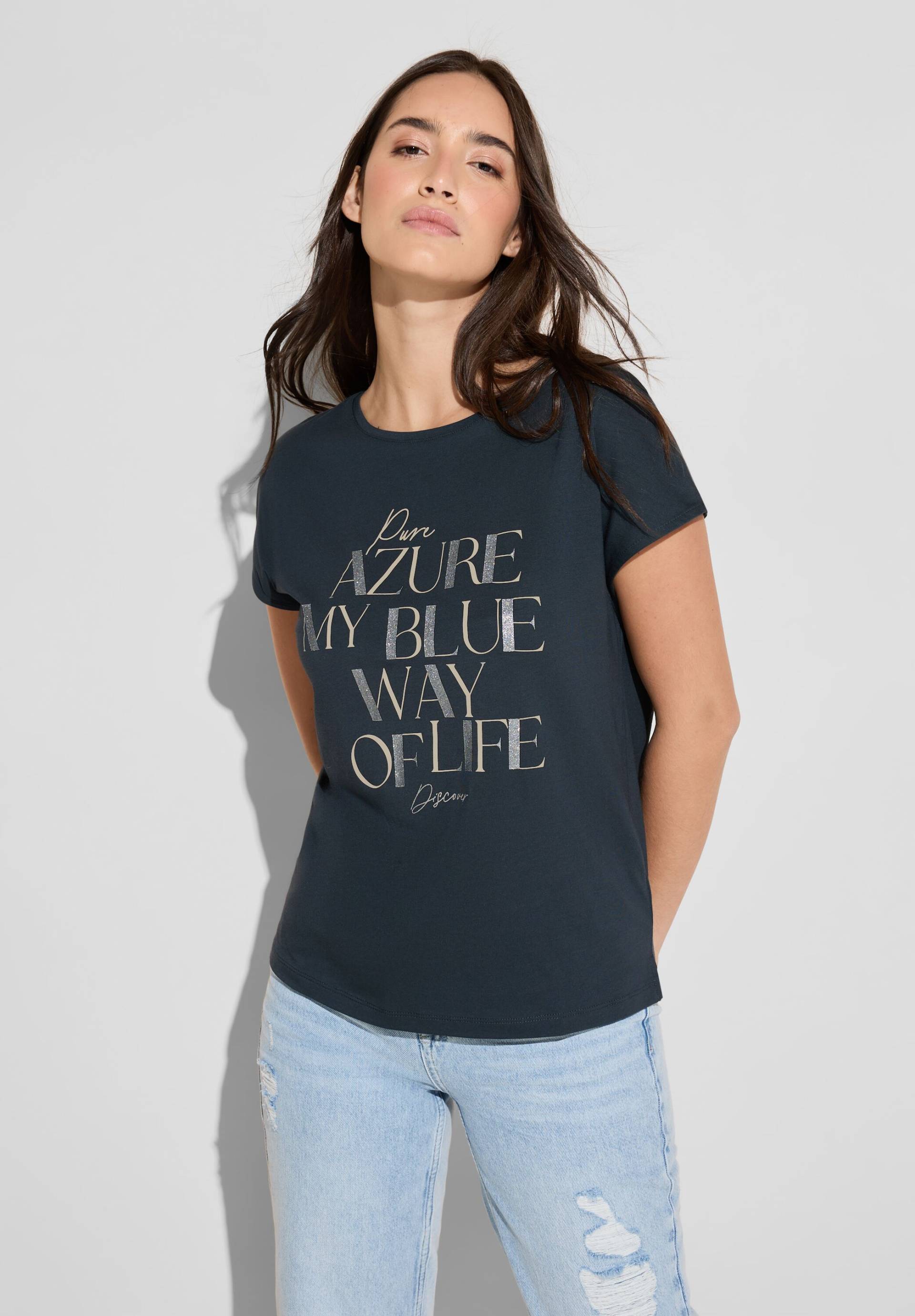 STREET ONE Print-Shirt, mit Glitzer-Wording-Print STREET ONE Print-Shirt, mit Glitzer-Wording-Print von Street One