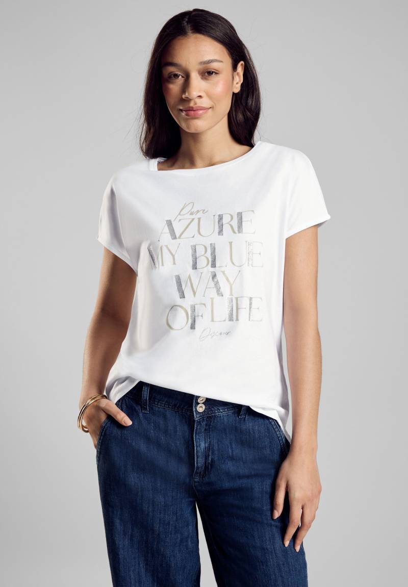 STREET ONE Print-Shirt, mit Glitzer-Wording-Print von Street One