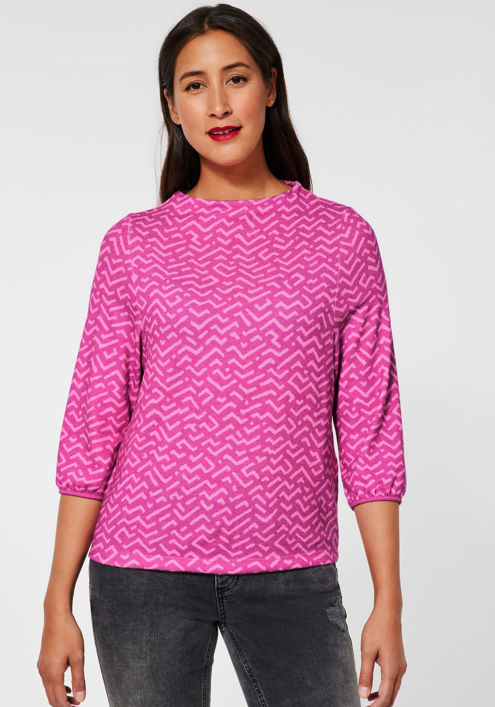 STREET ONE Print-Shirt, mit Zick-Zack-Muster STREET ONE Print-Shirt, mit Zick-Zack-Muster von Street One