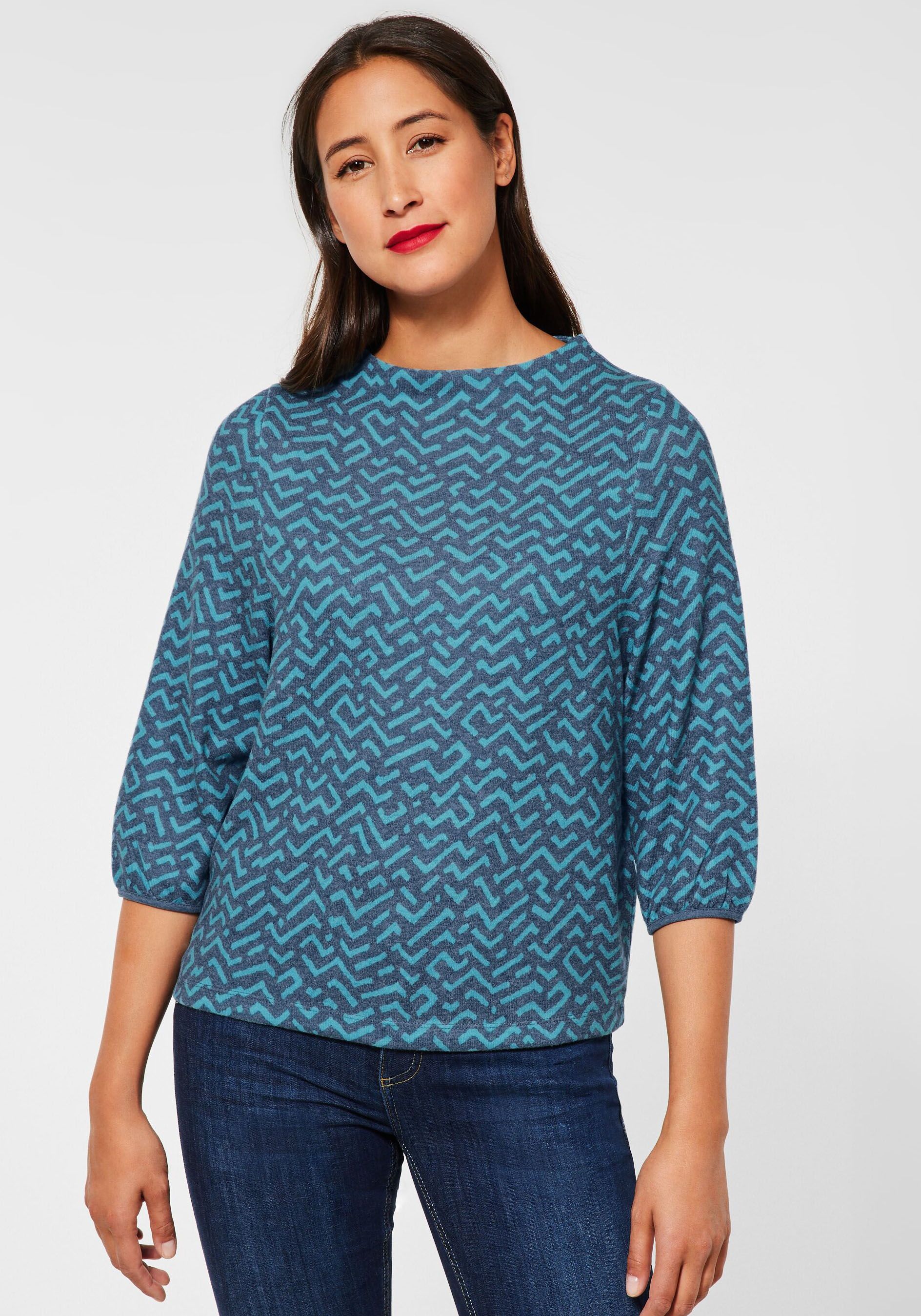 STREET ONE Print-Shirt, mit Zick-Zack-Muster STREET ONE Print-Shirt, mit Zick-Zack-Muster von Street One
