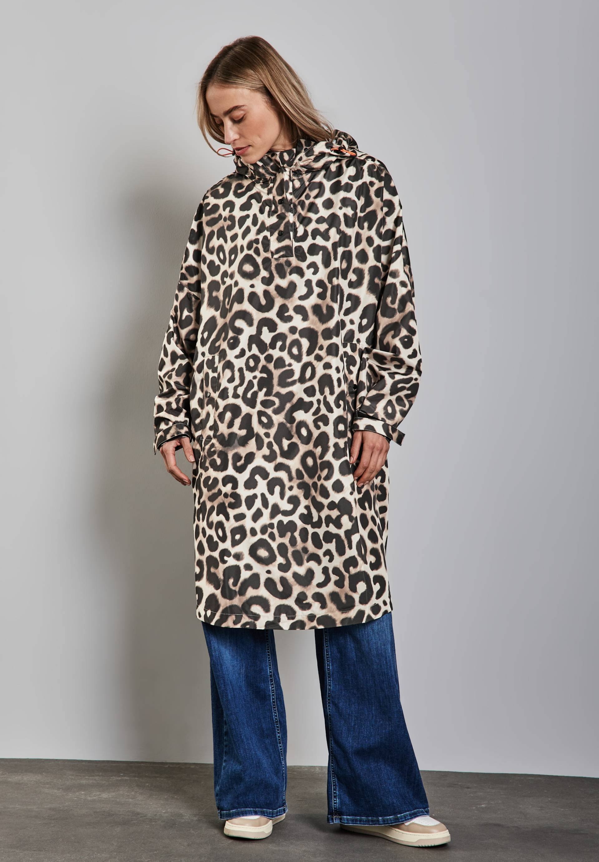 STREET ONE Regenponcho, mit Kapuze, mit Animal-Print und Pauze von Street One