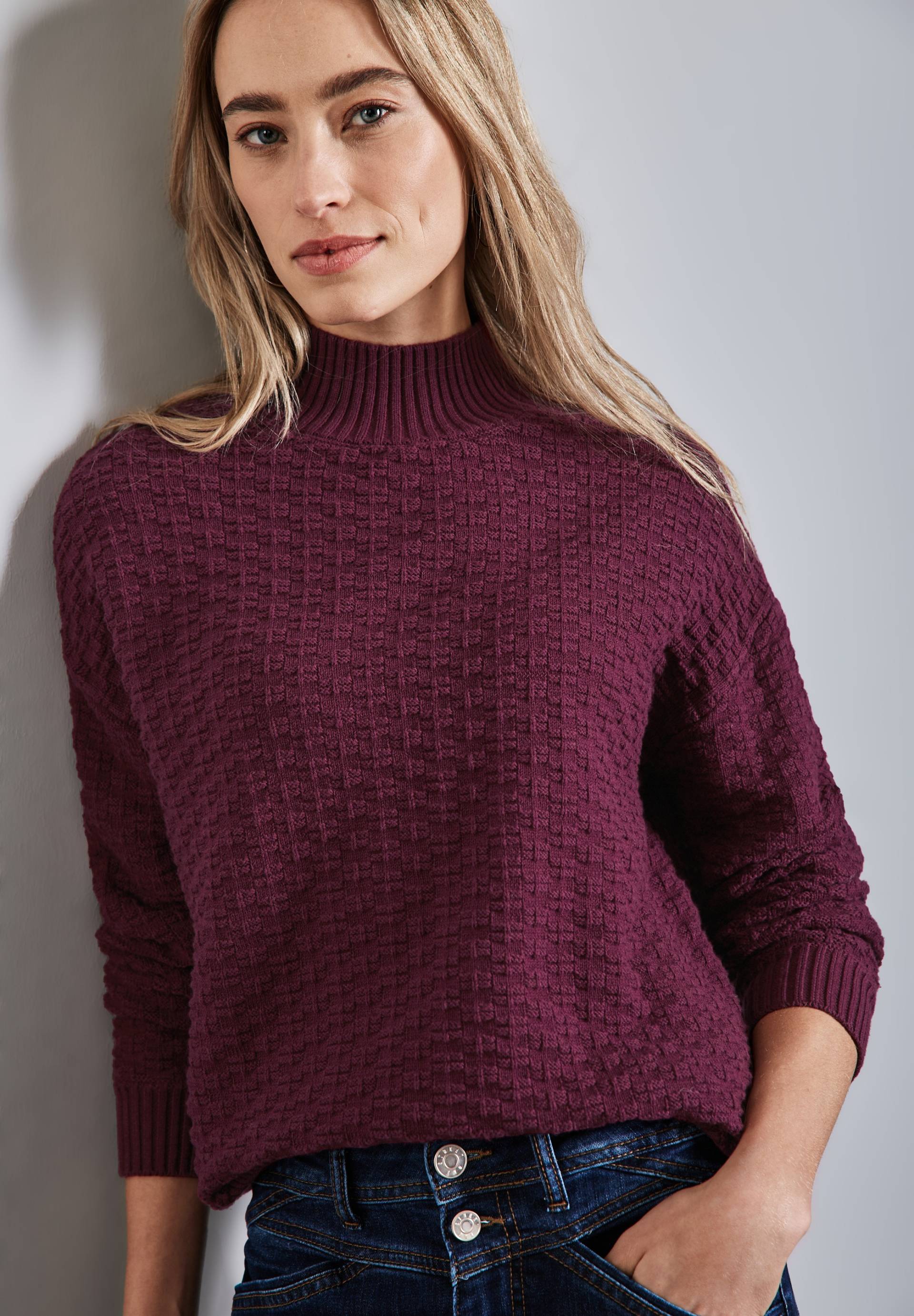 STREET ONE Rollkragenpullover, mit Struktur STREET ONE Rollkragenpullover, mit Struktur von Street One