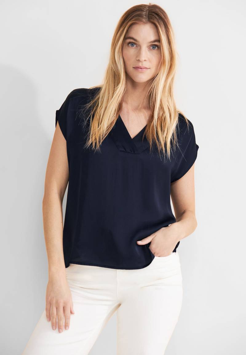 STREET ONE Satinbluse »Solid V-Neck Top with Drop«, mit V-Ausschnitt von Street One