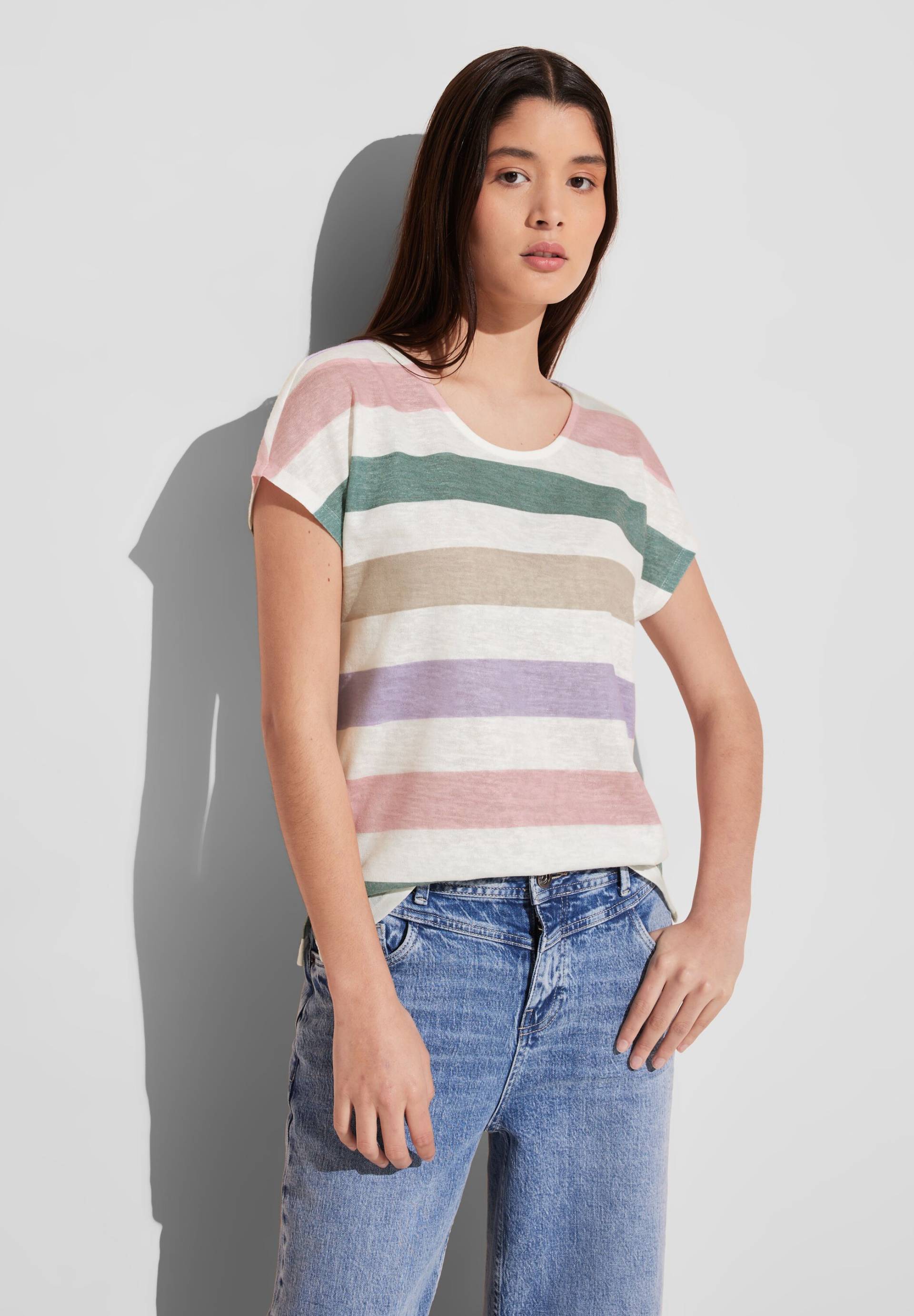 STREET ONE Shirttop, mit mehrfarbigen Streifen STREET ONE Shirttop, mit mehrfarbigen Streifen von Street One