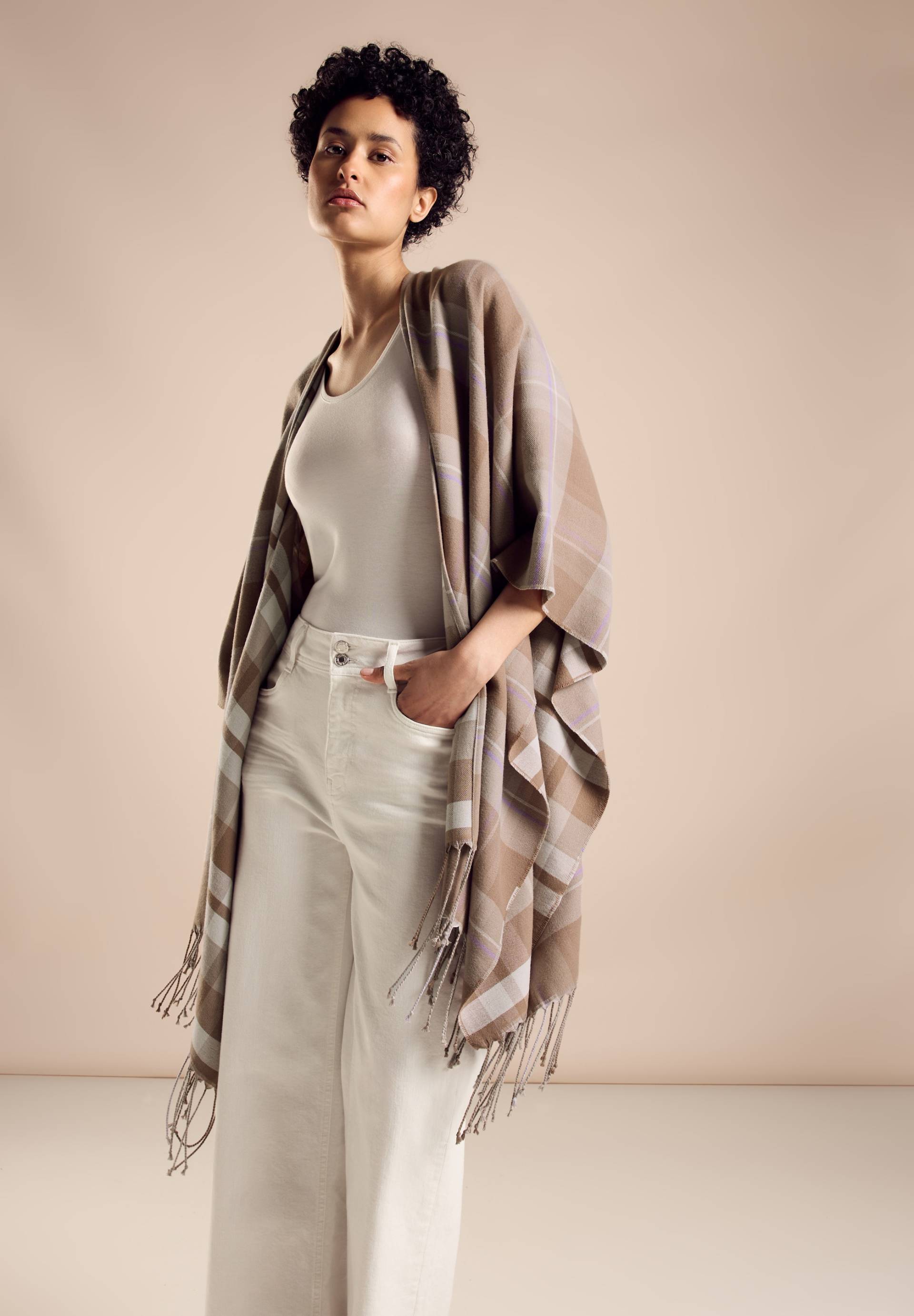 STREET ONE Strickponcho, mit Karo Muster STREET ONE Strickponcho, mit Karo Muster von Street One