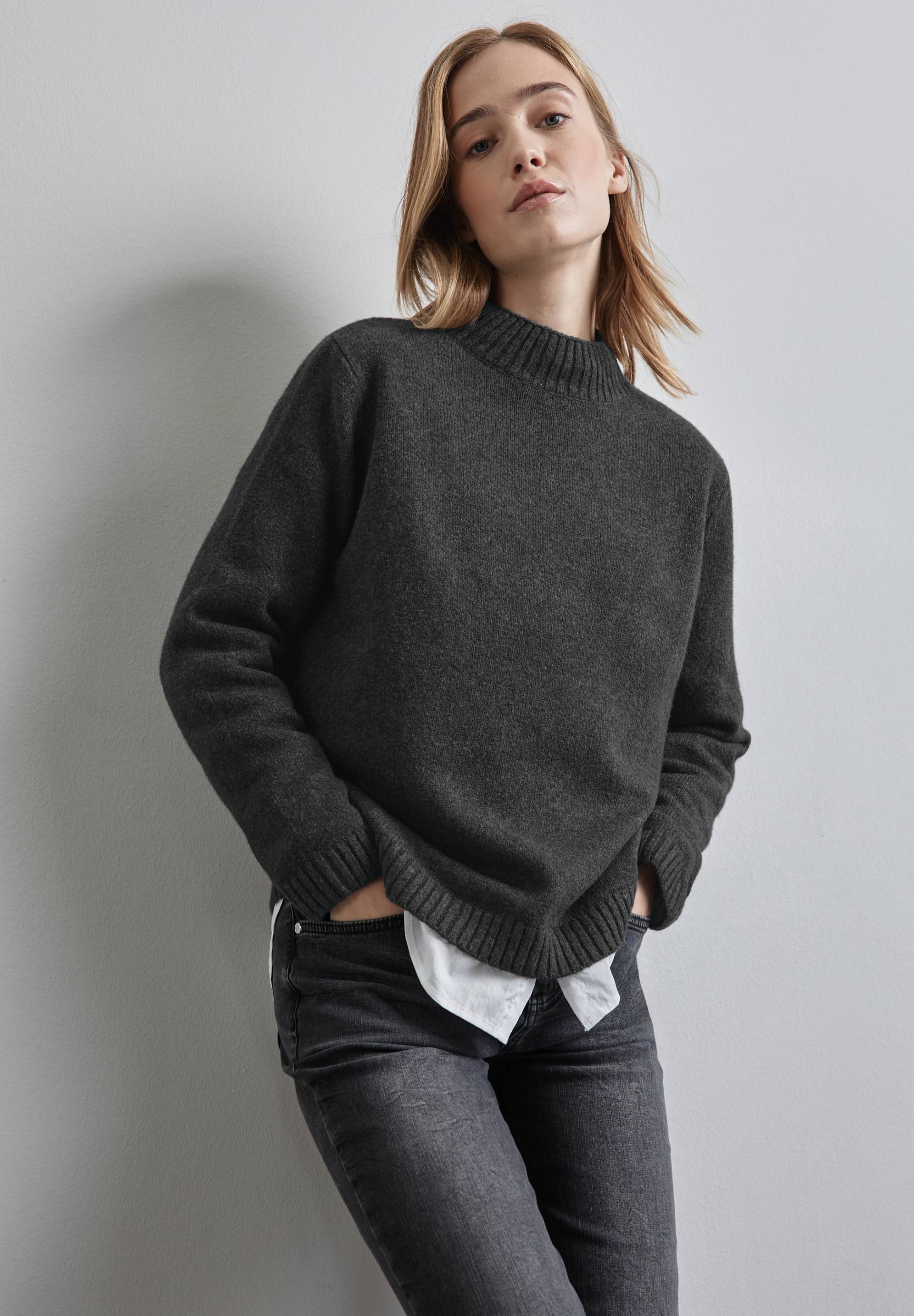 STREET ONE Strickpullover, mit Rippbündchen STREET ONE Strickpullover, mit Rippbündchen von Street One