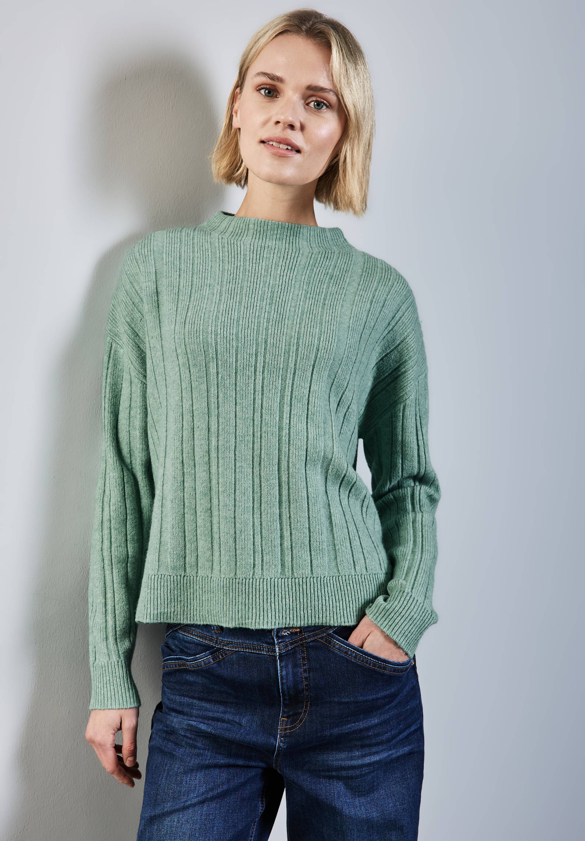 STREET ONE Strickpullover, mit Rippstruktur STREET ONE Strickpullover, mit Rippstruktur von Street One