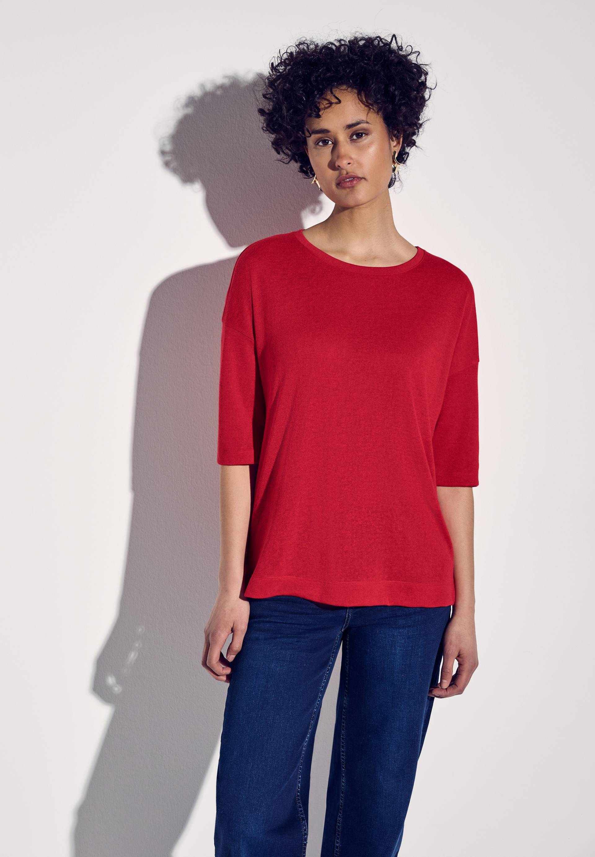 STREET ONE T-Shirt, mit seitlichen Schlitzen STREET ONE T-Shirt, mit seitlichen Schlitzen von Street One