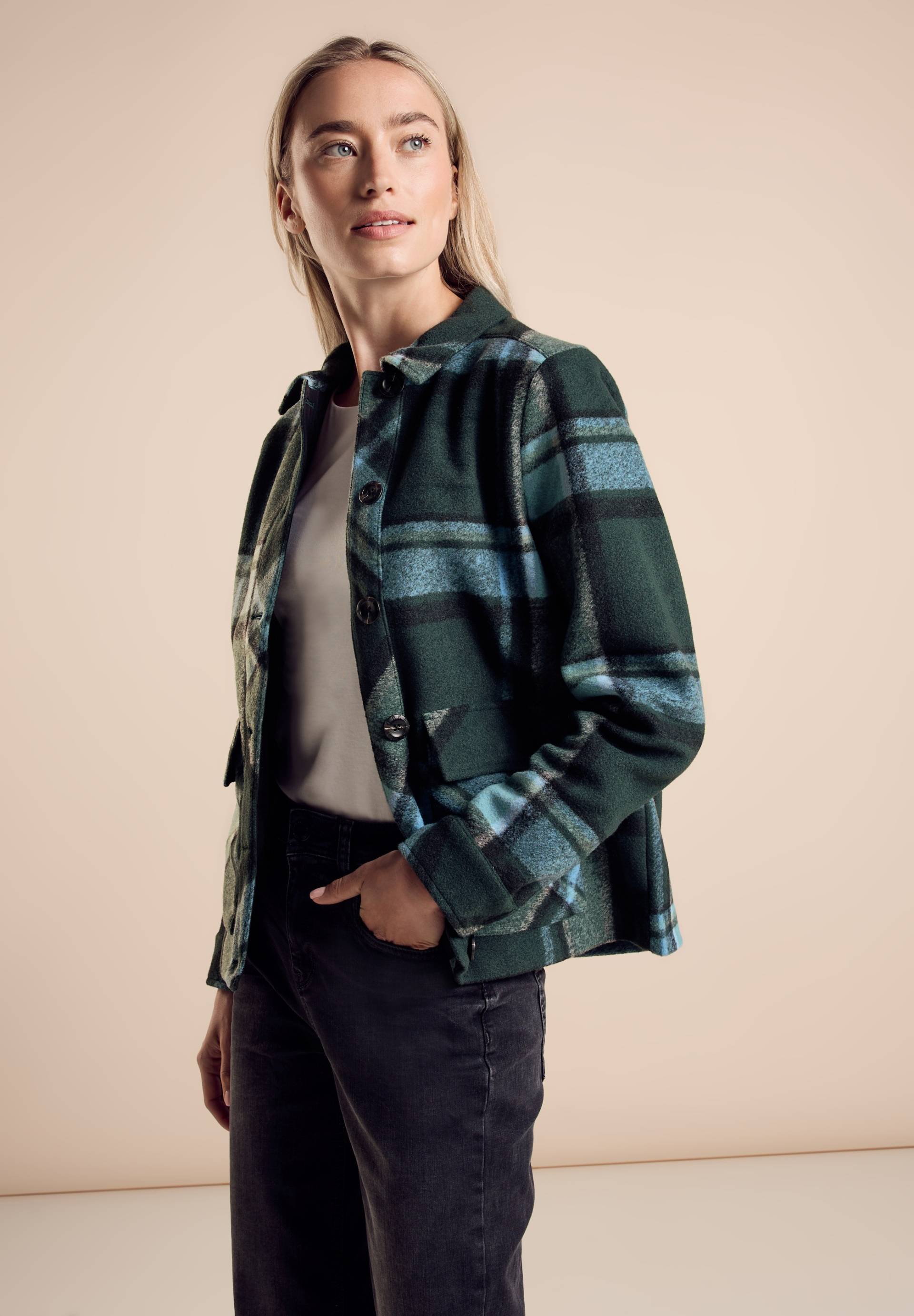 STREET ONE Wolljacke, ohne Kapuze, mit Karo Muster STREET ONE Wolljacke, ohne Kapuze, mit Karo Muster von Street One