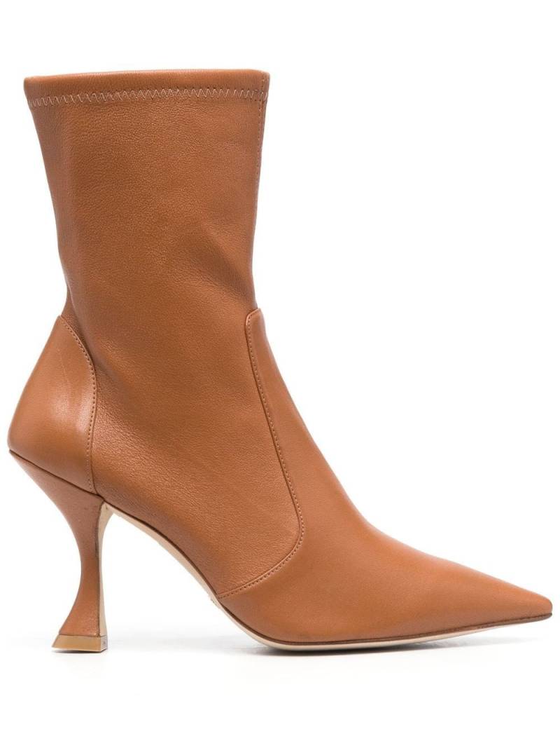 Stuart Weitzman 100mm heeled leather boots - Brown von Stuart Weitzman