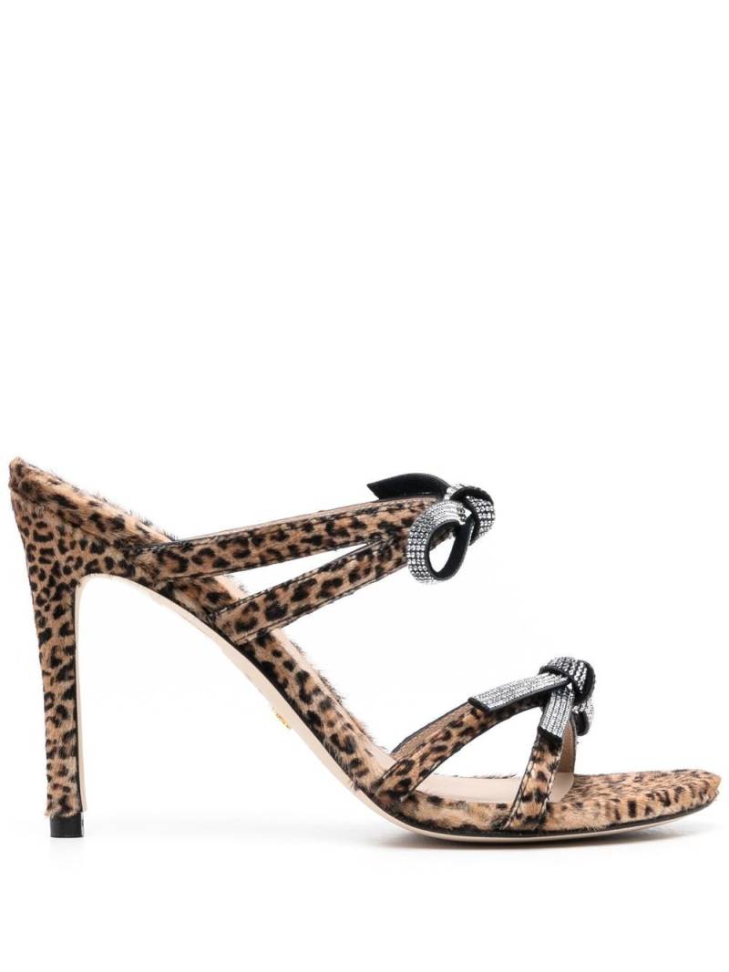 Stuart Weitzman 100mm leopard-print mules - Brown von Stuart Weitzman