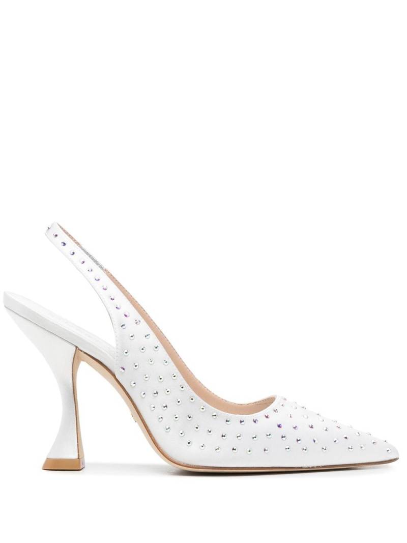 Stuart Weitzman 107mm stud-detail leather pumps - White von Stuart Weitzman