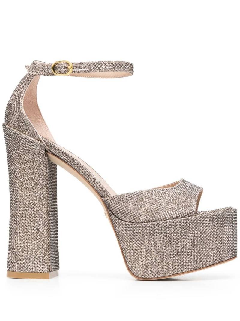 Stuart Weitzman 155mm glittered platform sandals - Gold von Stuart Weitzman