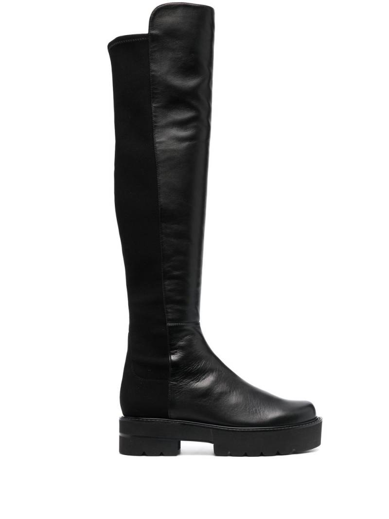 Stuart Weitzman 50mm chunky leather boots - Black von Stuart Weitzman