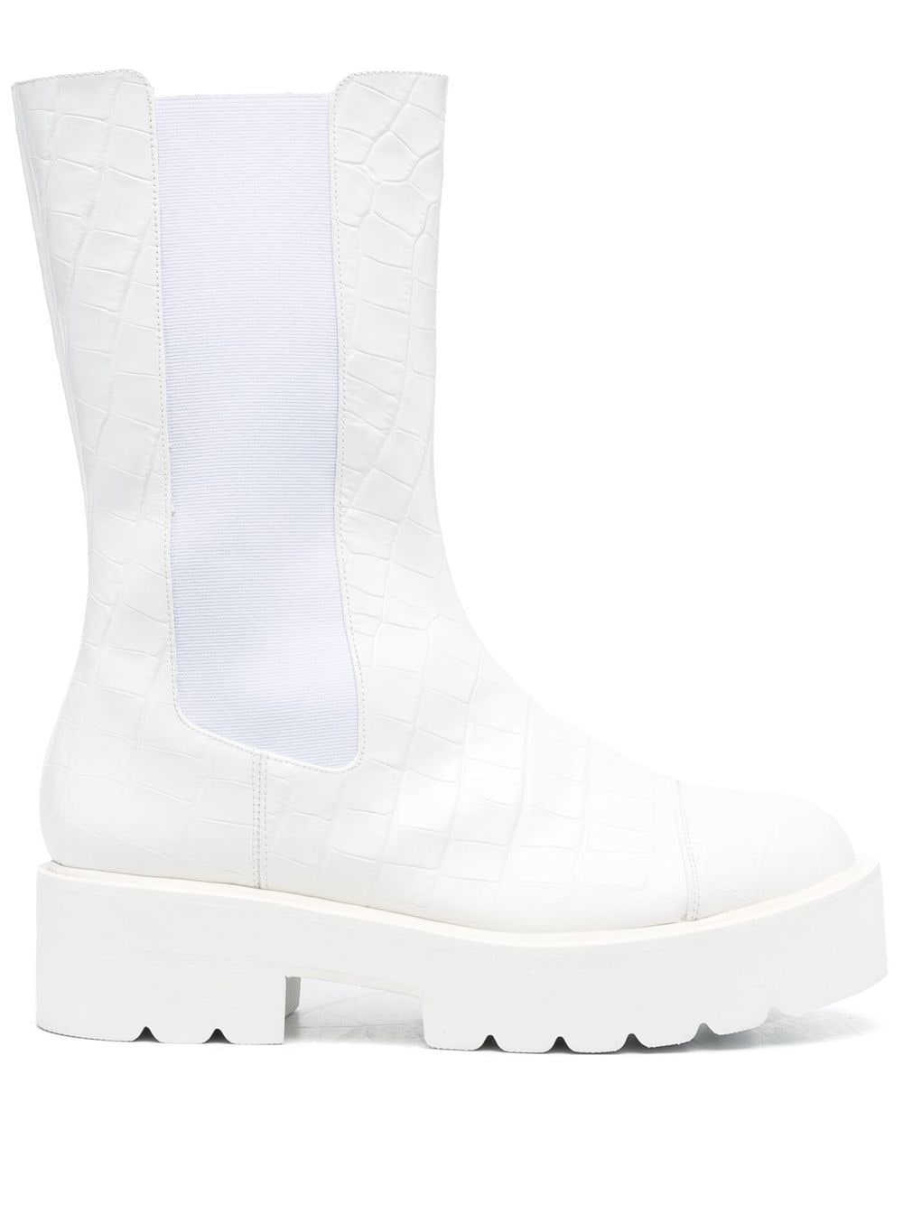 Stuart Weitzman 55mm chunky slip-on boots - White von Stuart Weitzman