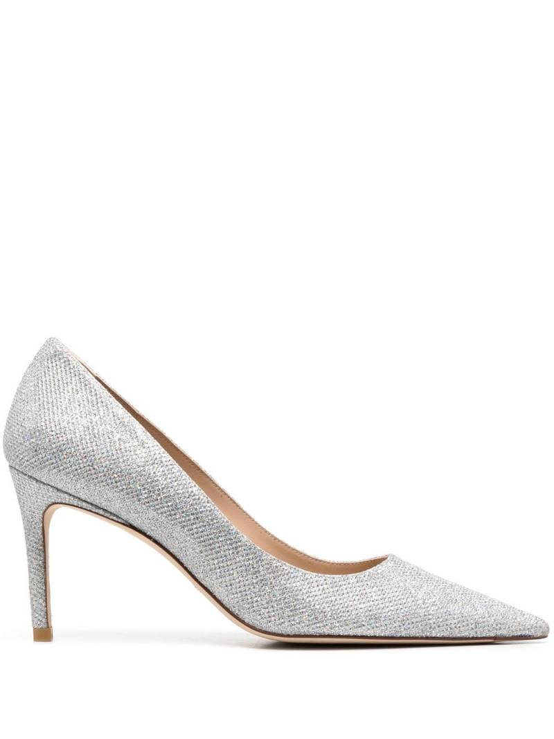 Stuart Weitzman 90mm glitter pumps - Silver von Stuart Weitzman