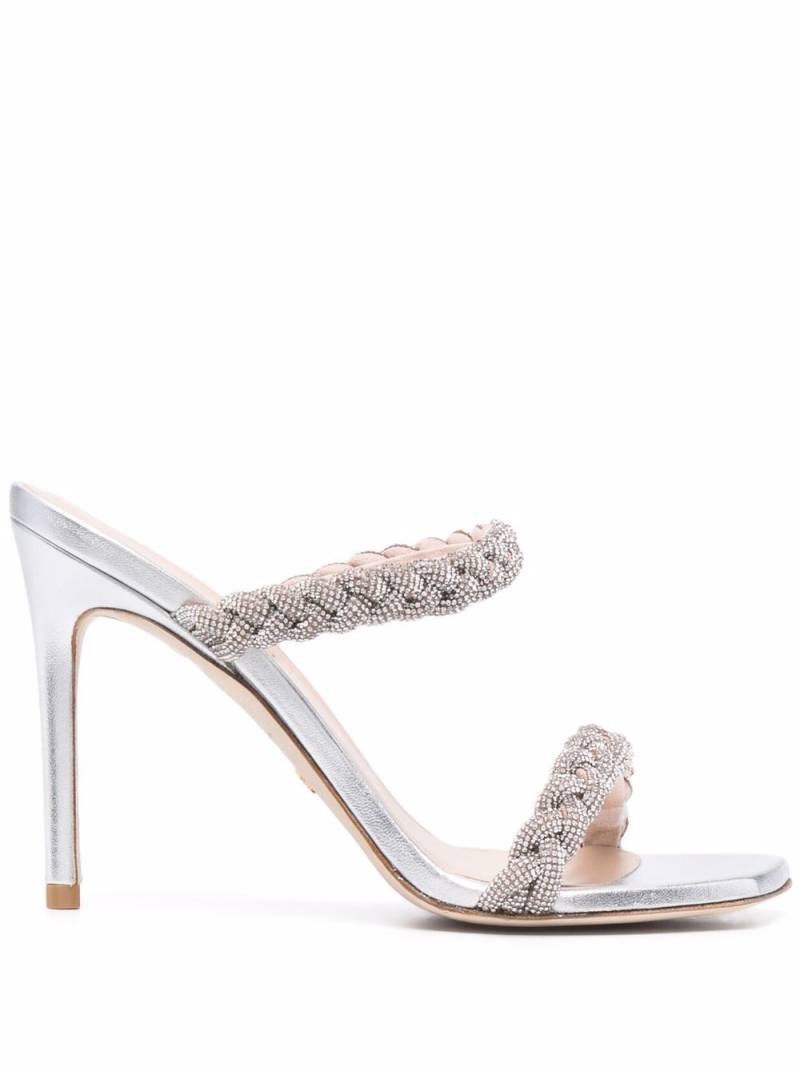 Stuart Weitzman Addison jewelled stiletto sandals - Silver von Stuart Weitzman