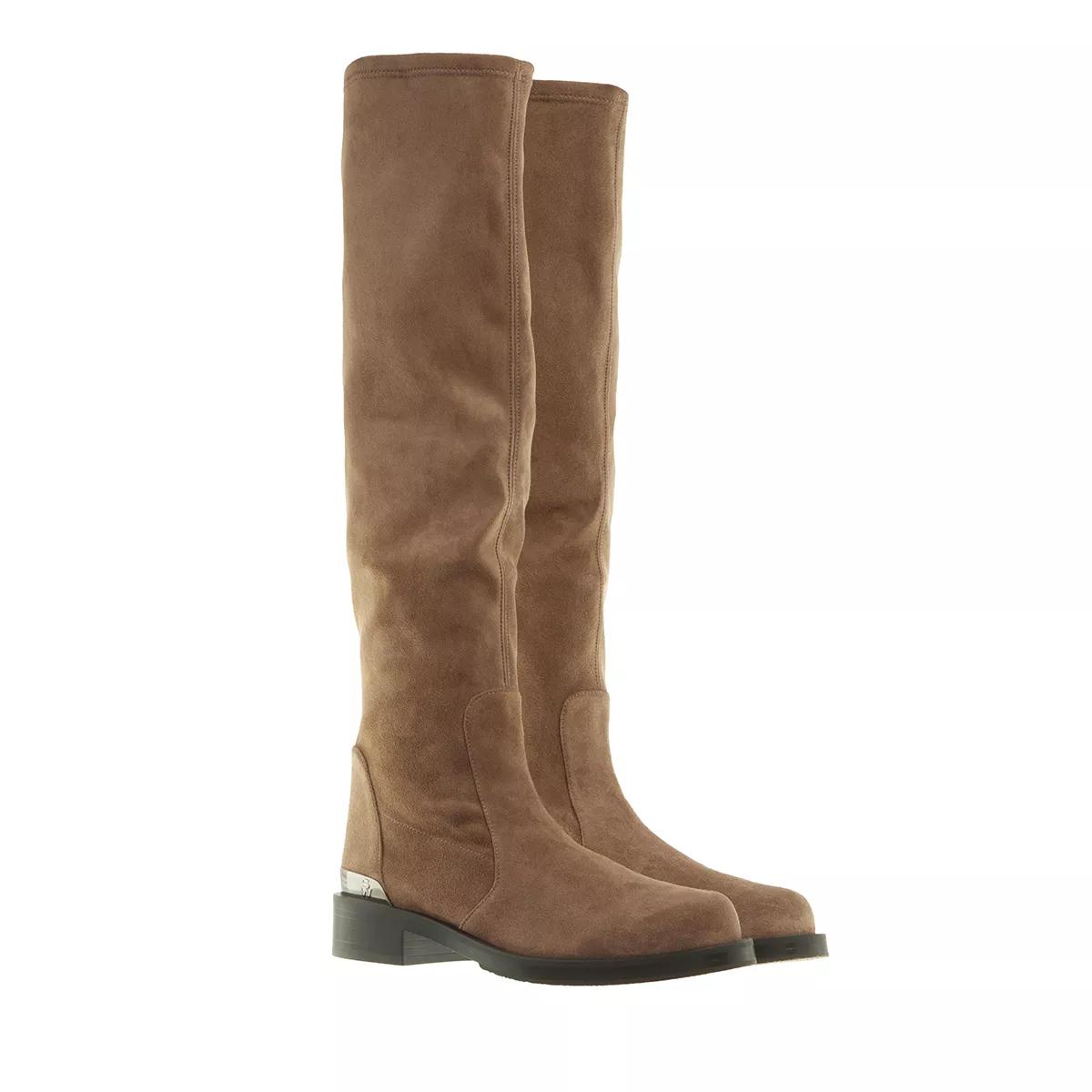 Stuart Weitzman Boots & Stiefeletten - Mercer Bold Sw Logo Slouch Boot - Gr. 38 (EU) - in Braun - für Damen von Stuart Weitzman