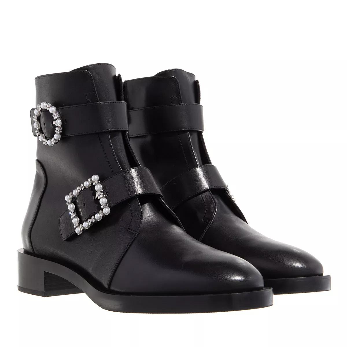 Stuart Weitzman Boots & Stiefeletten - Ryder Pearl Geo Buckle Bootie - Gr. 39 (EU) - in Schwarz - für Damen von Stuart Weitzman