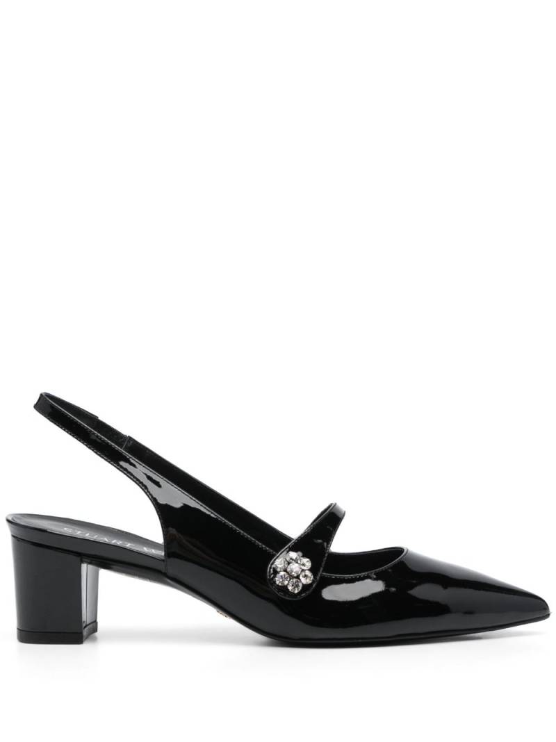 Stuart Weitzman Crystal Fleur 50mm slingback pumps - Black von Stuart Weitzman