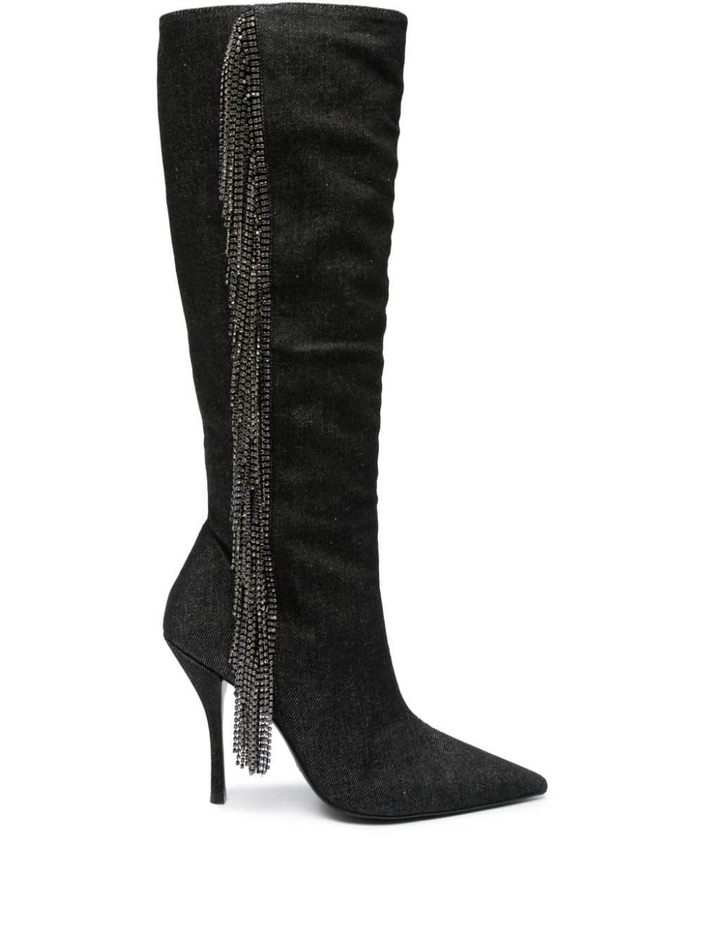 Stuart Weitzman Crystal Fringe 100mm knee-high boots - Black von Stuart Weitzman