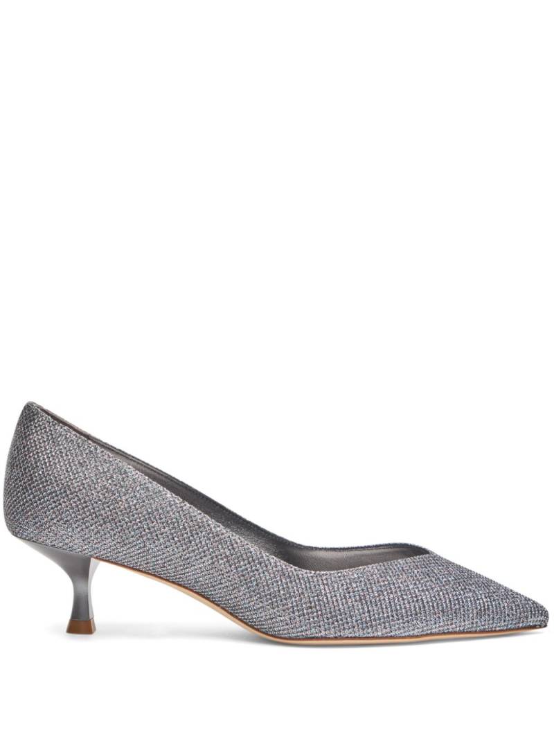 Stuart Weitzman Eva 35mm glitter pumps - Silver von Stuart Weitzman