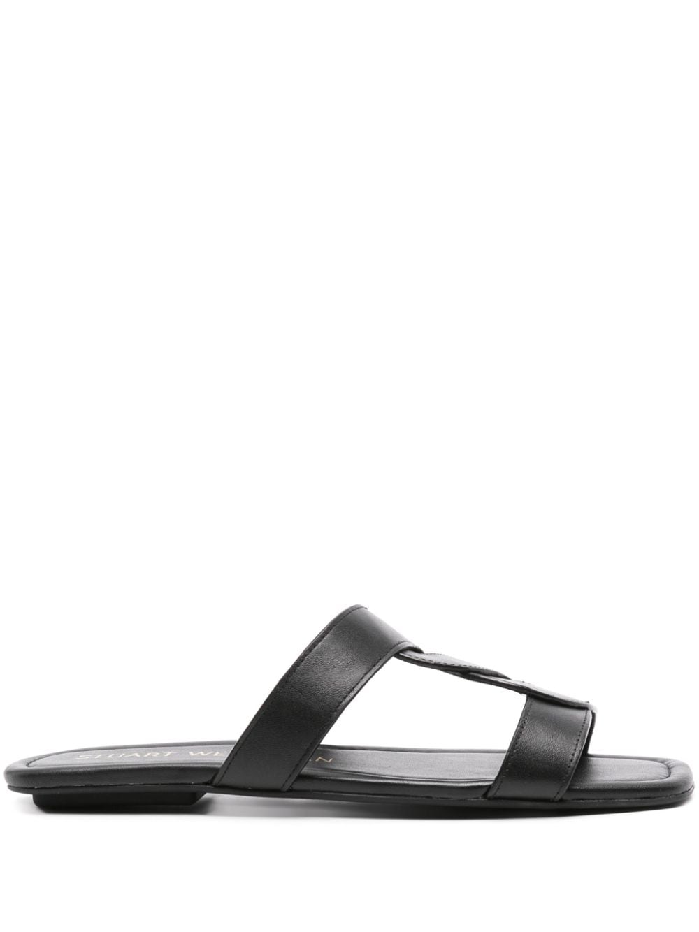 Stuart Weitzman Ibiza flat leather slides - Black von Stuart Weitzman