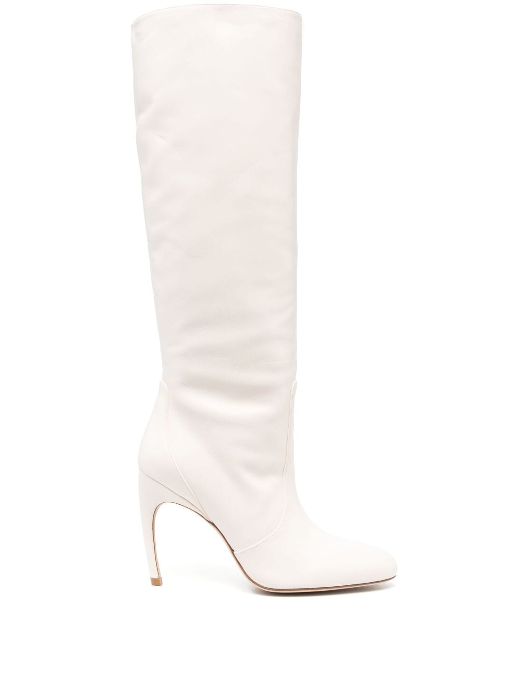 Stuart Weitzman Luxecurve 100mm leather boots - White von Stuart Weitzman