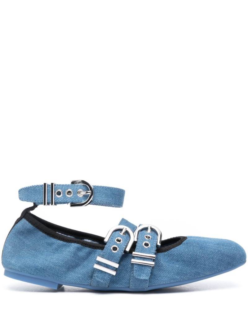 Stuart Weitzman Maverick leather ballerina shoes - Blue von Stuart Weitzman