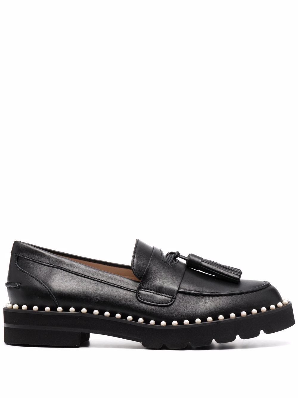 Stuart Weitzman Mila pearl-embellished loafers - Black von Stuart Weitzman