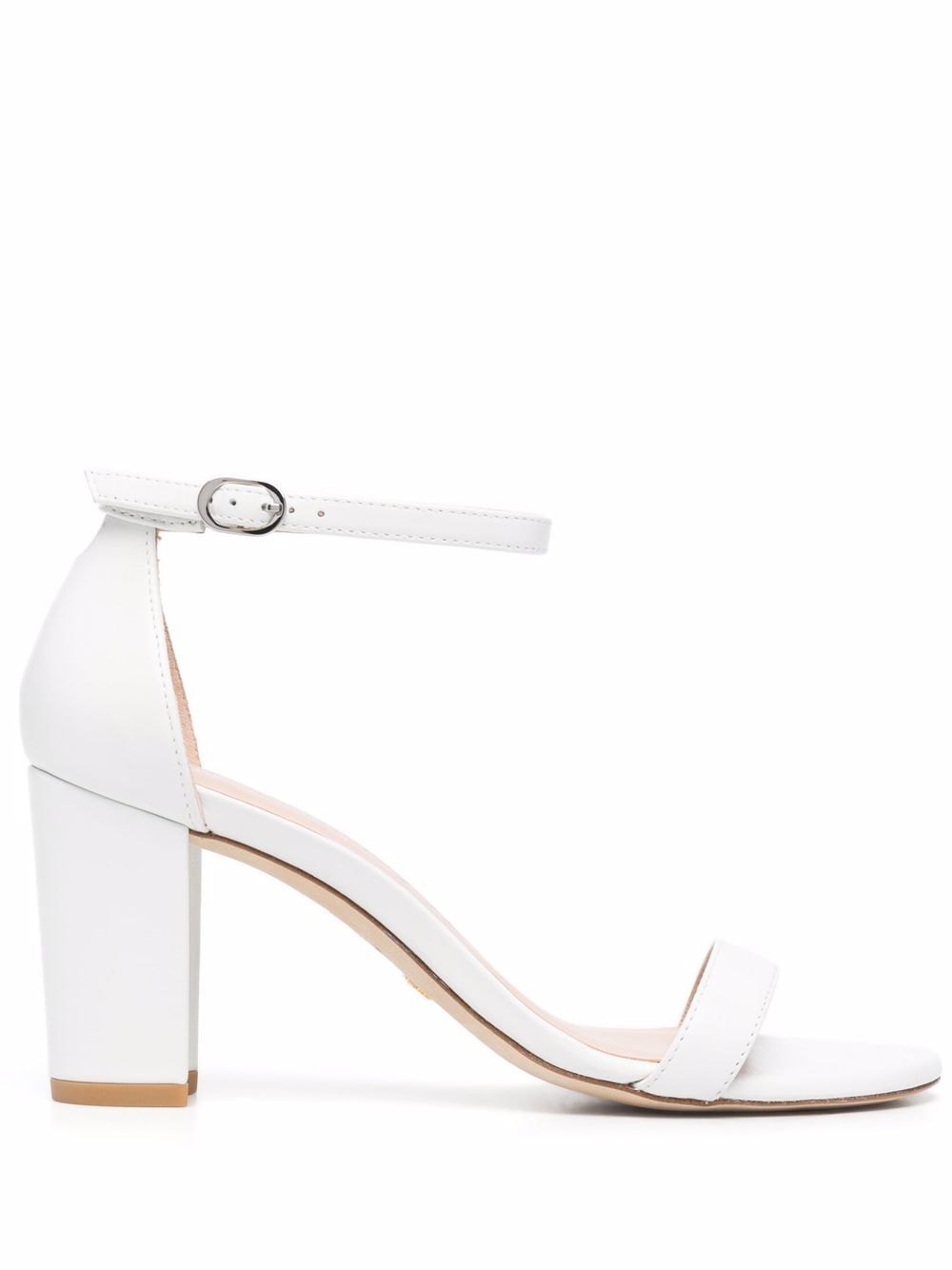 Stuart Weitzman Nearlynude 80mm block-heel sandals - White von Stuart Weitzman