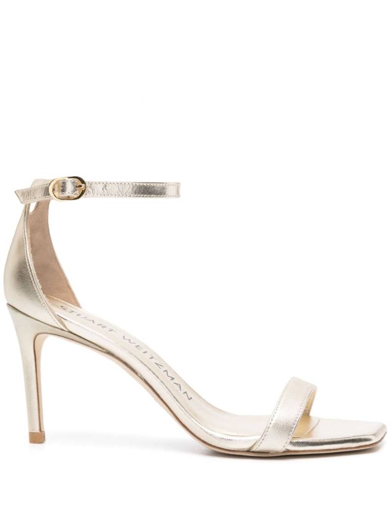 Stuart Weitzman Nudistcurve 100mm leather sandals - Gold von Stuart Weitzman