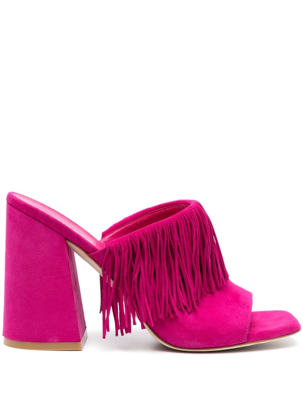 Stuart Weitzman Tia Fringe 100mm mule - Pink von Stuart Weitzman