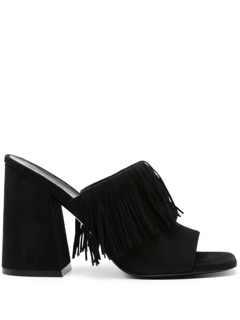 Stuart Weitzman Tia Fringe 100mm suede mules - Black von Stuart Weitzman