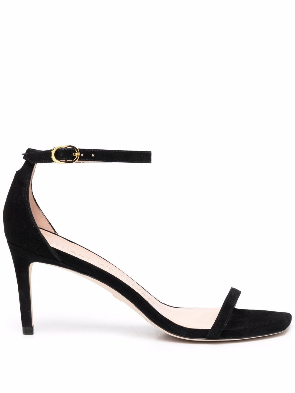 Stuart Weitzman Velour Heeled Sandals - Black von Stuart Weitzman