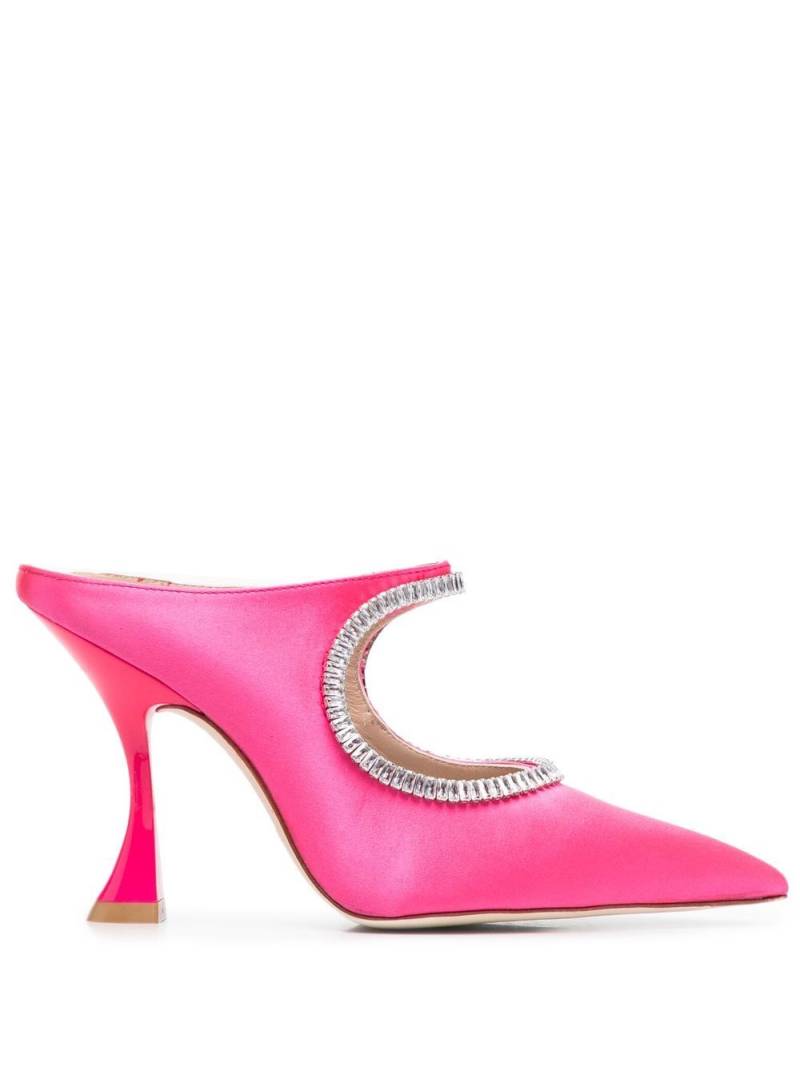 Stuart Weitzman XCurve Crystal 100mm mules - Pink von Stuart Weitzman