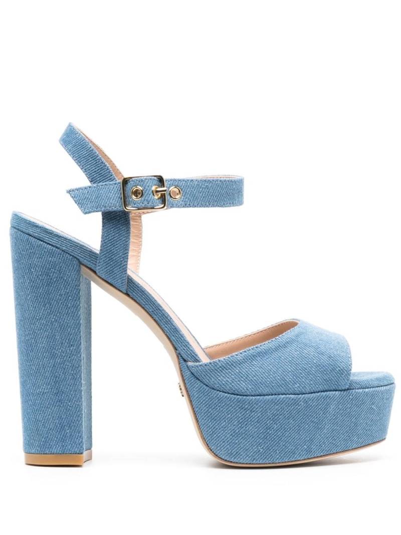 Stuart Weitzman block-heel platform sandals - Blue von Stuart Weitzman