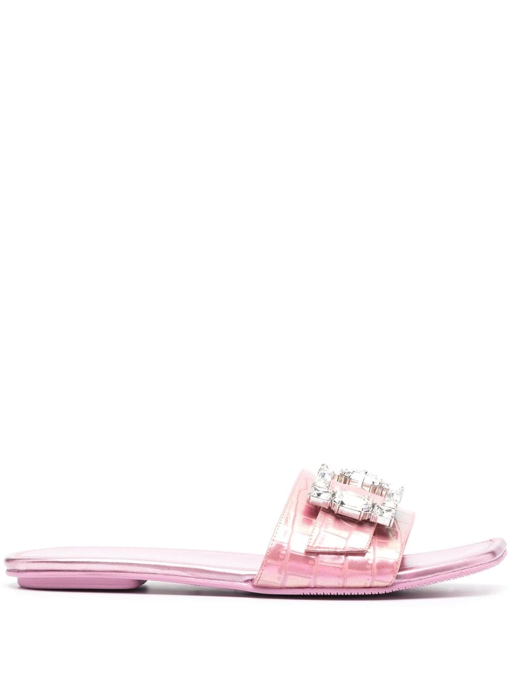 Stuart Weitzman buckled flat slides - Pink von Stuart Weitzman