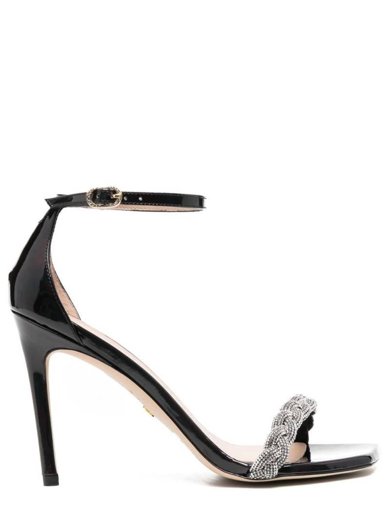 Stuart Weitzman crystal-embellished 100m leather sandals - Black von Stuart Weitzman