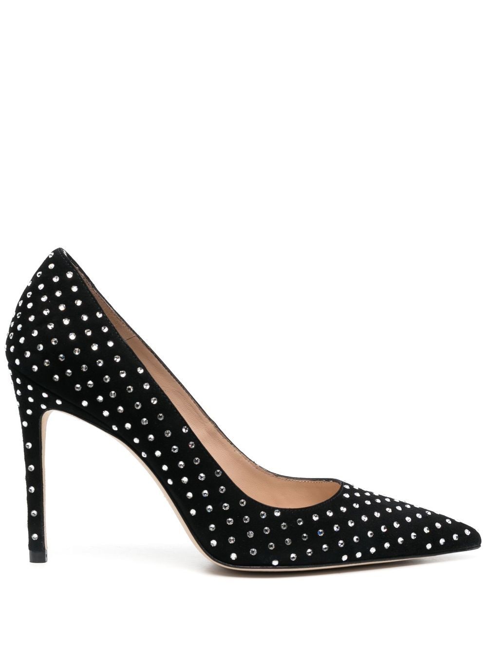 Stuart Weitzman crystal-embellished 100mm pumps - Black von Stuart Weitzman