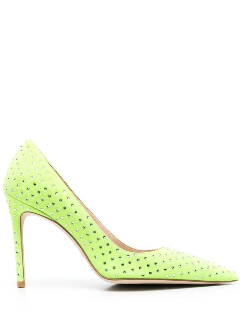 Stuart Weitzman crystal-embellished pointed-toe pumps - Green von Stuart Weitzman