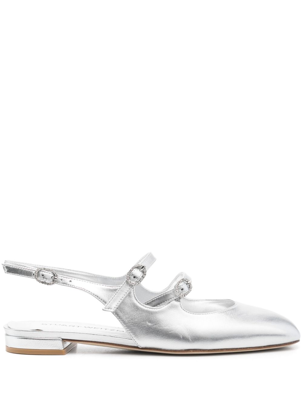 Stuart Weitzman laminated-leather ballerina shoes - Silver von Stuart Weitzman