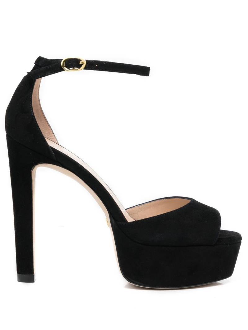 Stuart Weitzman platform suede sandals - Black von Stuart Weitzman