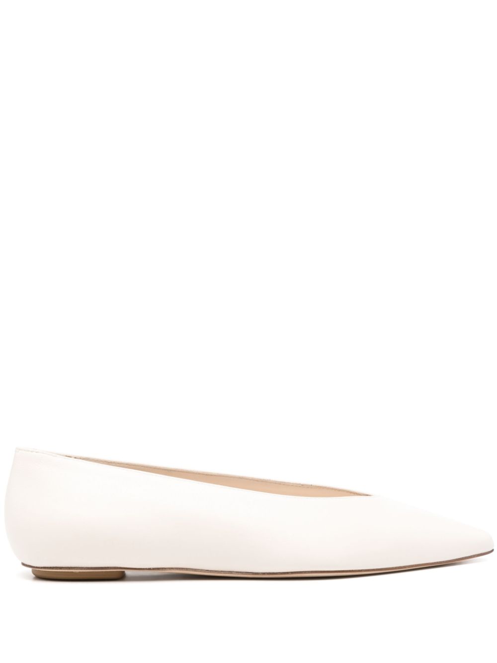 Stuart Weitzman pointed-toe leather ballerinas - Neutrals von Stuart Weitzman