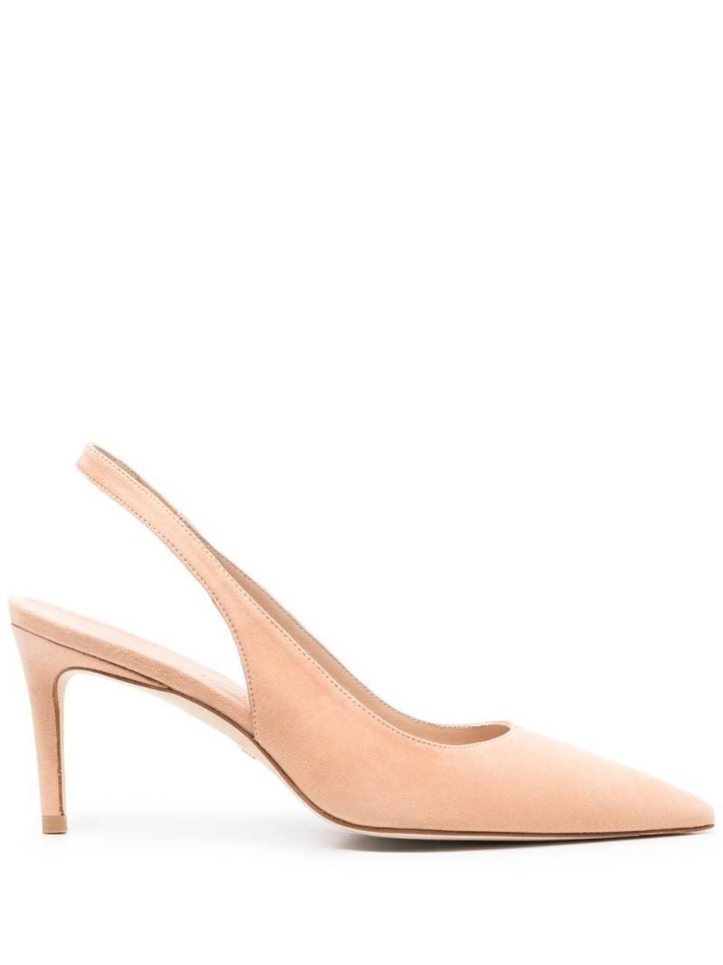 Stuart Weitzman pointed toe suede slingback pumps - Neutrals von Stuart Weitzman