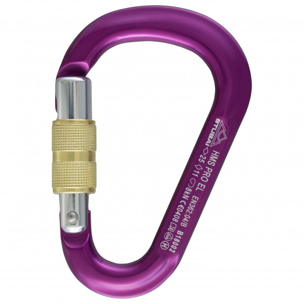 Stubai - HMS Pro Easylock Karabiner - HMS-Karabiner Gr 25 kN lila von Stubai