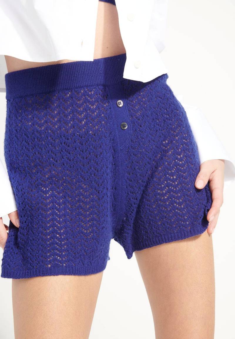 Ava 14 Mini Mesh Shorts - 100% Kaschmir Entjungfert Damen Nachtblau L von Studio Cashmere8