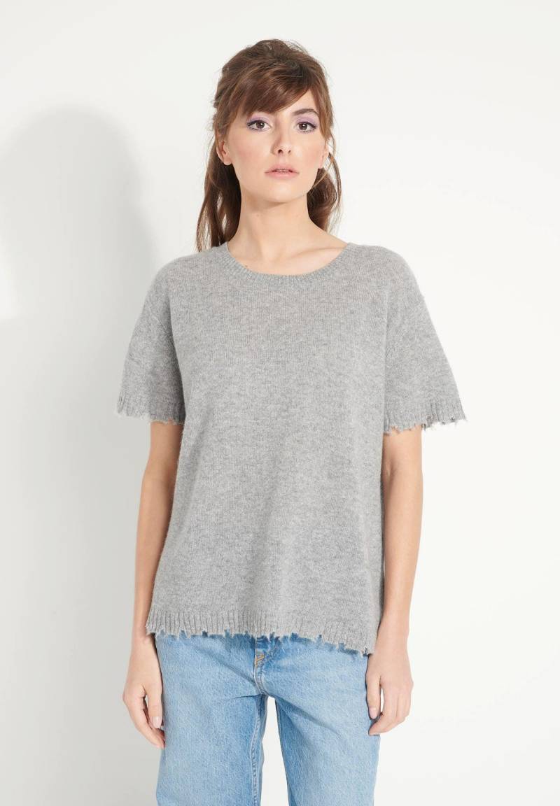 Ava 6 T-shirt Rundhalsausschnitt -100% Kaschmir Déjaugé Damen Grau L von Studio Cashmere8