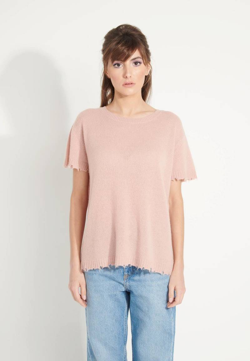 Ava 6 T-shirt Rundhalsausschnitt -100% Kaschmir Déjaugé Damen Puderrosa L von Studio Cashmere8