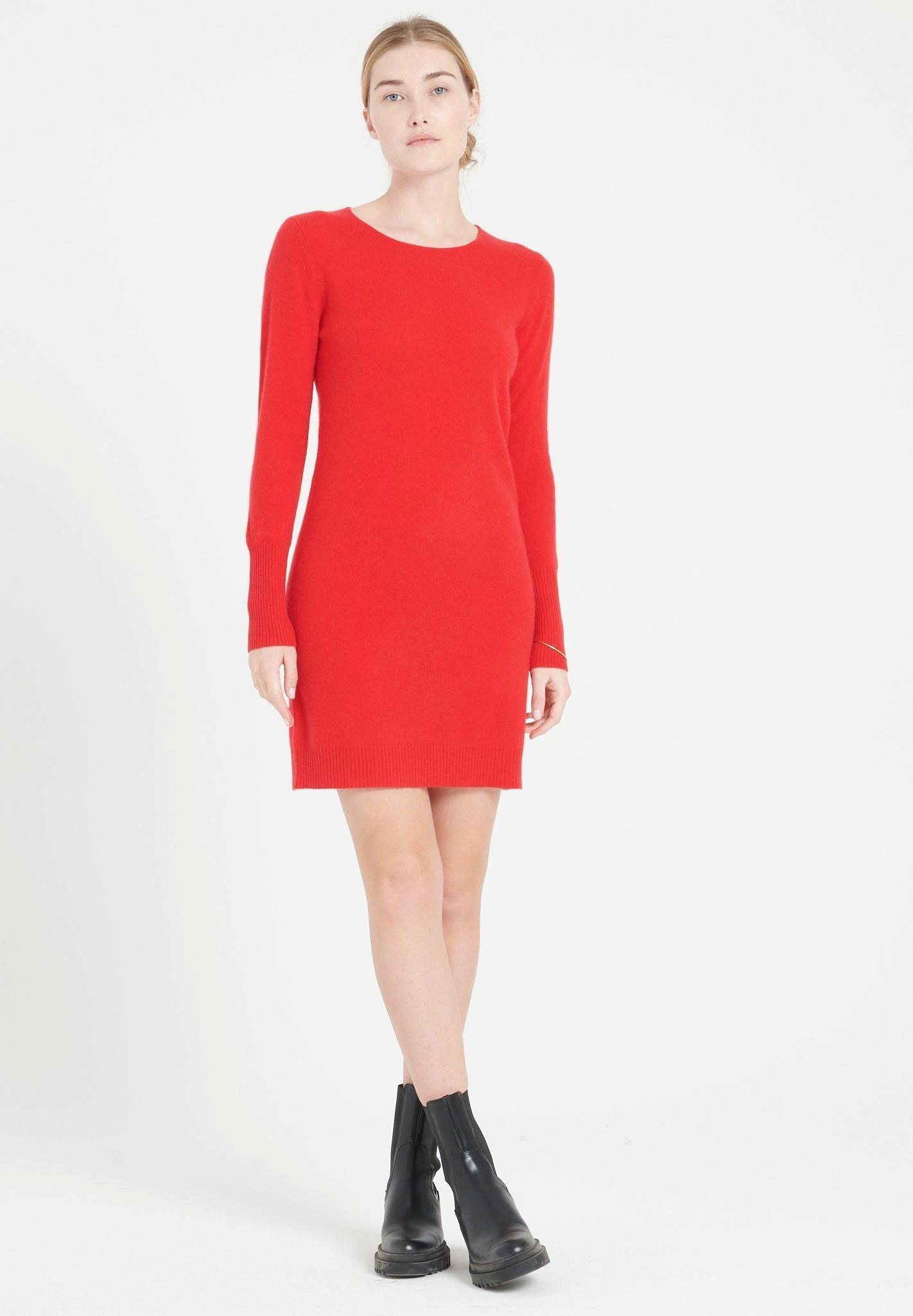 Lilly 12 Kleid Mit Rundem Halsausschnitt - 100% Kaschmir Damen Rot M von Studio Cashmere8